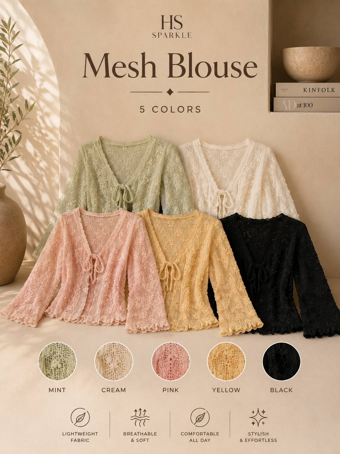 Floral mesh blouse